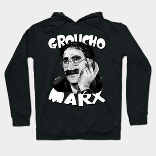 Groucho Marx Illustration by Burro Hoodie